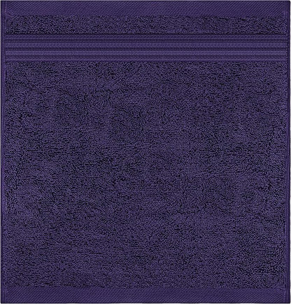 American Veteran Towel, 100% Cotton Turkish Washcloths for Bathroom Essentials 4 Pack, Soft Absorbent Wash Cloths Quick Drying Small Towels Washrags, Purple