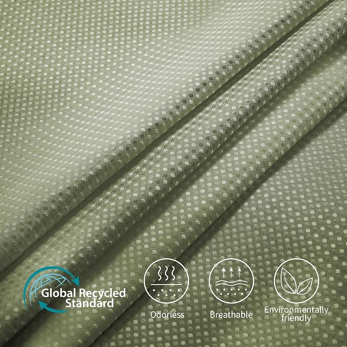Siiluminisoy Shower Curtain and Liner Set, Waffle Shower Curtain Set with 12 Stainless Steel Hooks, Waterproof Luxury Fabric Shower Curtains for Bathroom and Hotel, Sage Green, 72" W x 72" H