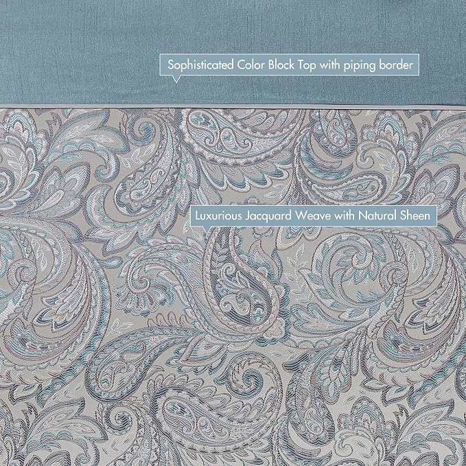 Madison Park Aubrey Shower Curtain for Bathroom, Jacquard, 72 x 72, Teal | Microfiber, Adds Privacy, Machine Washable, Striped Pattern, OEKO-TEX Certified