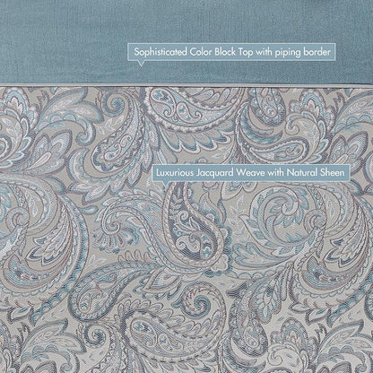 Madison Park Aubrey Shower Curtain for Bathroom, Jacquard, 72 x 72, Teal | Microfiber, Adds Privacy, Machine Washable, Striped Pattern, OEKO-TEX Certified