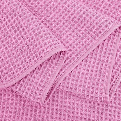 POLYTE 430 GSM Poly Blend Microfiber Quick Dry Waffle Bath Towel, 30x60 in | 4 Pack, Oversize, Lint Free, Body Towel