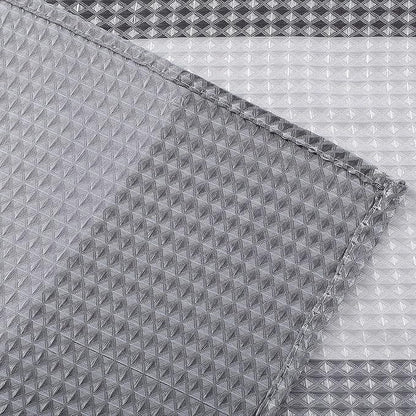 Dainty Home Waffle Weave Waterproof Shower Curtains, Grey 70" x 72", Bath Curtains, Shower Curtain Waterproof Fabric with 12 Roller Ball Hooks