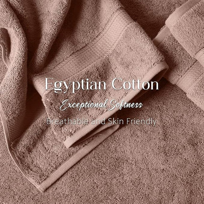 Superior Egyptian Cotton Plush Absorbent, Bath Towel Set of 2, Muted Mauve | Quick Dry, Soft Luxury Towel Set, Bath Essentials for Bathroom, Guest Bath, Spa, 2 Piece Bath, Madeline Towels