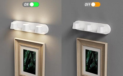 URSOLA 3 Light Bathroom Vanity Light LED White Wall Light Fixtures Up and Down Rotatable Dimmable 20 inch Bathroom Lighting