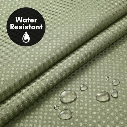 Americanflat 72x75 Hookless Waffle Pattern Shower Curtain - Water-Resistant Long Shower Curtain with Sheer Panel, Snap-in Liner, and Durable Grommets - 100% Polyester - Green