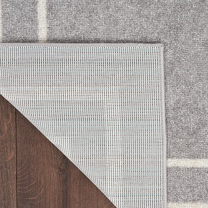 Nourison Home Nourison Essentials Grey Ivory 5' x Square Area Rug - Easy Clean, Non Shedding, Bed Room, Living Room, Dining Room, Kitchen (5' x Square)