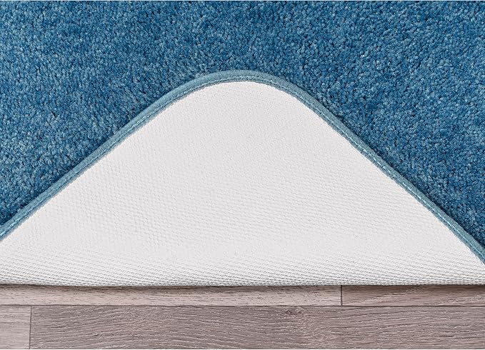 Garland Rug Traditional Nylon Washable Basin Blue 3 Bath Rugs (17" X 24", 21" X 34", 21" X 34") - Soft, Absorbent, and Stylish for Your Bathroom