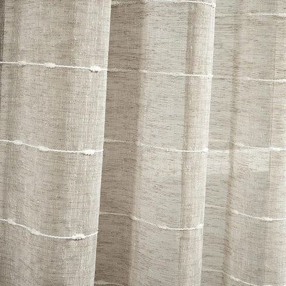 Lush Decor Farmhouse Textured Sheer Window Curtain Valance, 52"W x18"L, Neutral