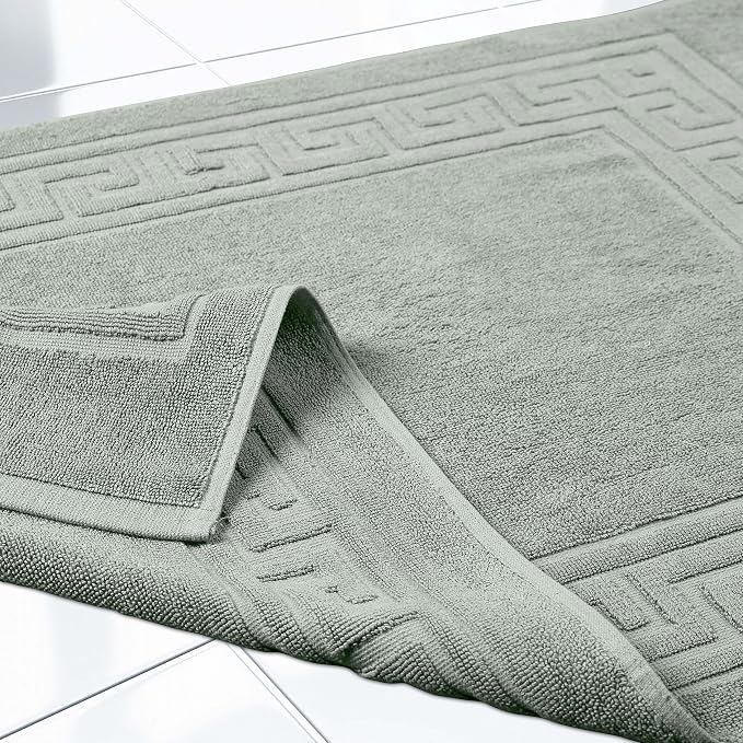 Superior Heavyweight Cotton Bath Mats, Bath Rugs For Bathroom Accessories, Washable Rug For Shower, Bath, Toilet, Modern Decor, No Backing, Luxury Hotel And Spa Quality, Set of 2, 22" x 35", Sage