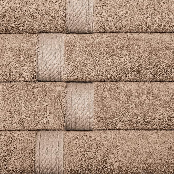 Superior Egyptian Cotton Ultra Plush & Absorbent, 10 Piece Set, Latte | Quick Dry, Soft Luxury Towel Set, Bath Essentials, Guest Bath, Spa, 2 Bath, 4 Hand, 4 Face Towels, Madeline Towels