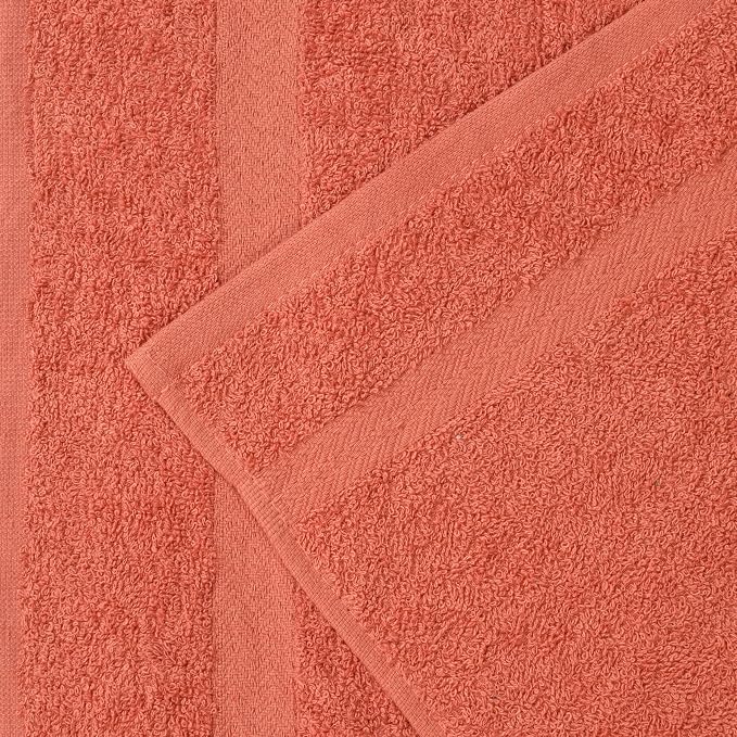 Superior 12-Piece Cotton Assorted Towel Set, Includes 6 Face Towel, 4 Hand, and 2 Bath Towels, Home, Bathroom, Guest Bath Essentials, Quick Dry, Absorbent, Franklin Collection - Coral