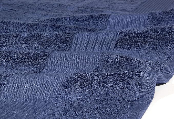 Luxury Oversized Bath Towels | 650 GSM, 34" x 56" | Hotel Quality, Soft & Highly Absorbent | Quick Dry, Thick, Combed Cotton Bathroom Towels | Denim - 4 Pack