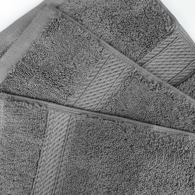 Superior Egyptian Cotton 800 GSM Plush & Absorbent, 9 Piece Set, Charcoal | Quick Dry, Soft Luxury Towel Set, Bath Essentials, Guest Bath, Spa, 3 Bath, 3 Hand, 3 Face Towel, Madeline Towels