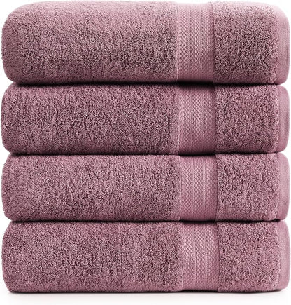 LANE LINEN Large Bath Sheets Oversized Soft Absorbent - Wishful Mauve | Bathroom Towels Large - Lightweight & Breathable, Fade-Resistant Color, Classic Terry Weave, Densely Woven