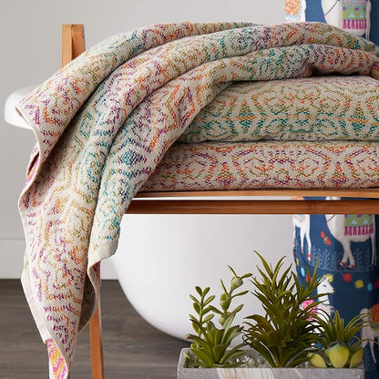 SKL Home Rhapsody Bath Towel, Premium 100% Cotton, Multi | 550 GSM weight. Spa-level quality. Soft & absorbent terry. Reversible jacquard pattern for 2-looks-in-1.