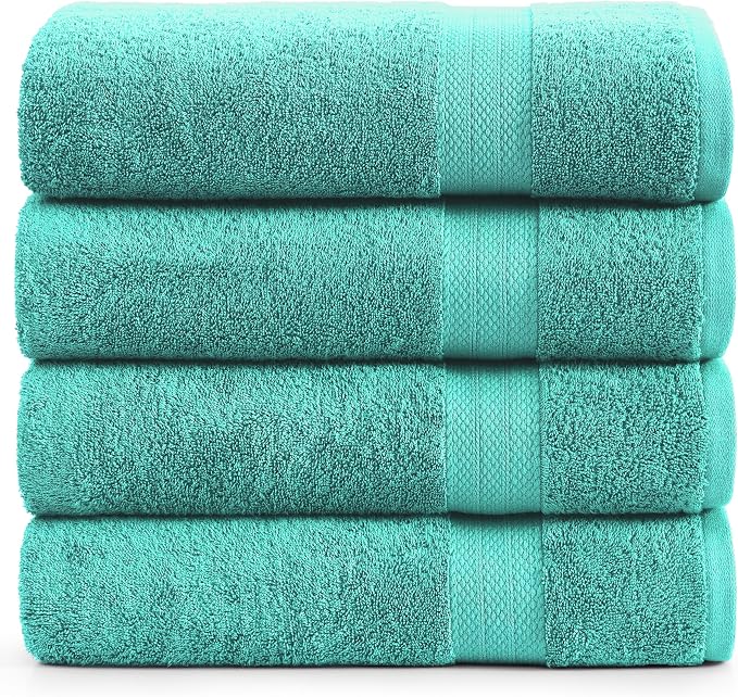 LANE LINEN Oversized Bath Sheet Set Absorbent Quick Dry 100% Cotton - Teal | Cotton Bath Towels Large - Generously Sized, Oversized & Roomy, Lightweight & Breathable, Fade-Resistant Color