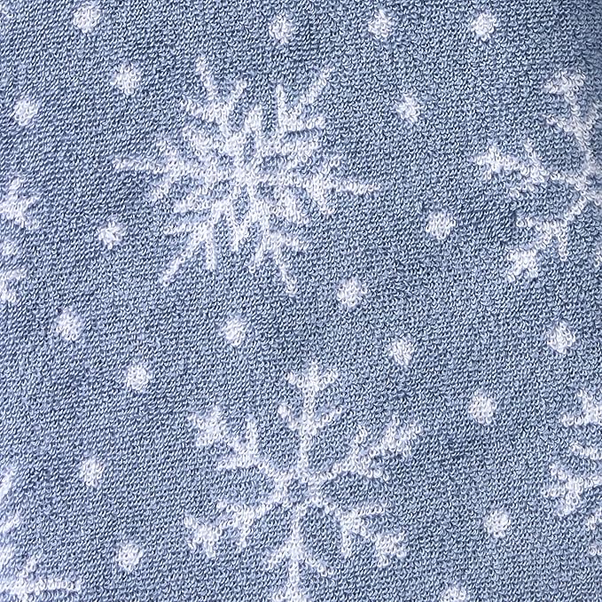 SKL Home Christmas/Winter Scattered Snowflakes Hand Towel Set-2pc, Blue | 100% Cotton. 500 GSM. Soft & absorbent. Reversible jacquard pattern. Great for the bathroom, kitchen or bar & holiday gift.