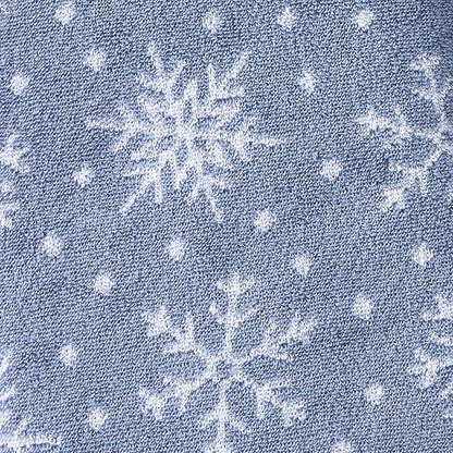 SKL Home Christmas/Winter Scattered Snowflakes Bath Towel, Blue | 100% Cotton. 500 GSM weight. Soft & absorbent. Reversible jacquard pattern. Great for holiday gifting.