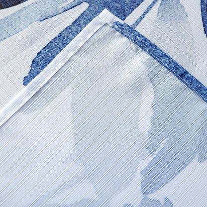 Dainty Home Blue Florals 3D Textured Weave Shower Curtain for Bathroom 70" x 72" Water-Resistant Washable Polyester Blend Fabric Bath Curtain, Decorative Bathroom Décor